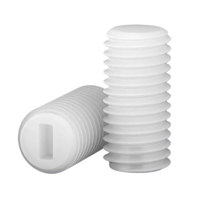 Generic Nylon Slotted Set Screws, M3–M12, White, Metric, 5–100 Pieces (5 mm, M4, 50 Pieces)