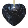 Black Spider Personalized Ceramic Heart Christmas Ornament view 1