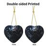 Black Spider Personalized Ceramic Heart Christmas Ornament view 3