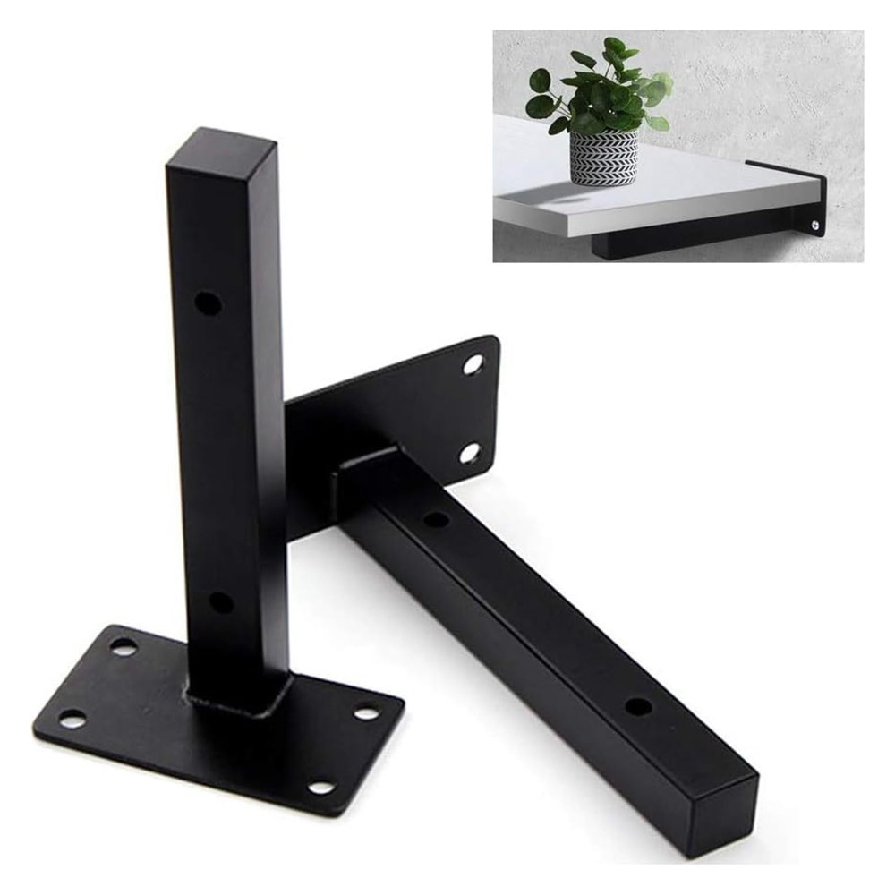 Shelf Bracket, Black Iron, 35 cm (13.8 in), with Screws