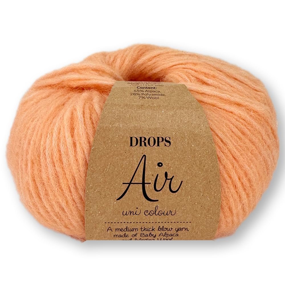 Frida's Wollhaus Drops Air 50 g Alpaca Merino Yarn, Apricot Solid (54)