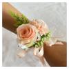 XPJYUA Wedding Wrist Corsage with Artificial Silk Rose and Ribbon, White view 3
