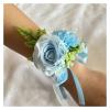 XPJYUA Wedding Wrist Corsage with Artificial Silk Rose and Ribbon, White view 4