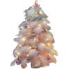 GUOQDAMI 45 cm/1.5 ft Pink Gradient Feather Tabletop Christmas Tree DIY Set with Ornaments view 1
