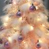 GUOQDAMI 45 cm/1.5 ft Pink Gradient Feather Tabletop Christmas Tree DIY Set with Ornaments view 4