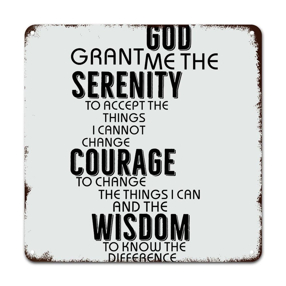 Guangpat Rustic Metal Sign with "God Grant Me The Serenity to Accept The Things"