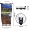 LBKHDS Reusable Plastic Water Cup with Lid, Seashore Print, Spill-Resistant Sports Travel Coffee Mug view 2
