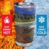 LBKHDS Reusable Plastic Water Cup with Lid, Seashore Print, Spill-Resistant Sports Travel Coffee Mug view 4