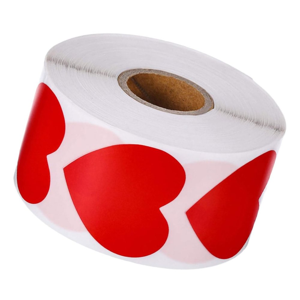 JEWEDECO 500 Heart Stickers for Valentine's Day, Self-Adhesive Decorative Seals for Envelopes, Weddings and Baby Showers