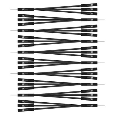 GINTOOYUN 10-Pack 1-to-3 Breadboard Jumper Cables, 28 AWG, 2.54 mm Male to 3 Female, Black, 4.72 in