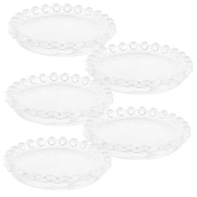 MUSISALY 5-Piece Round Glass Pillar Candle Holder Set