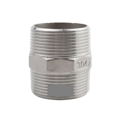 304 Stainless Steel Equal-Diameter Double-Head Male-Thread Pipe Fitting