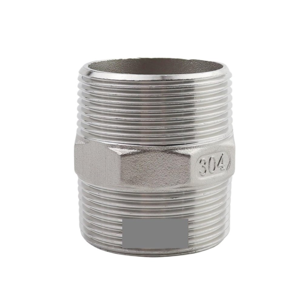 304 Stainless Steel Equal-Diameter Double-Head Male-Thread Pipe Fitting