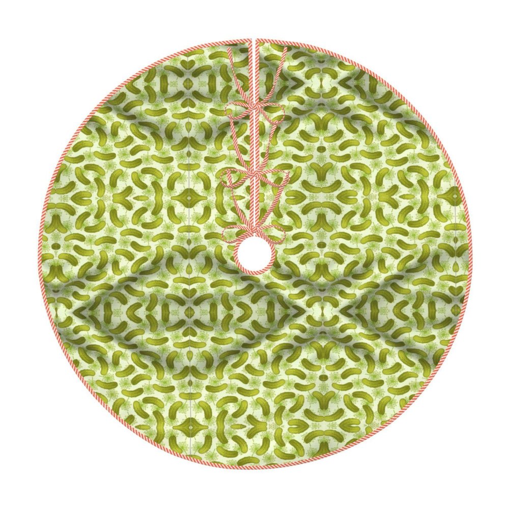Sushi Dill Pickle Print Christmas Tree Skirt for Home, Holidays, Parties, and Halloween