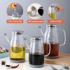 600 ml Borosilicate Glass Oil Dispenser with Lid and Handle view 2