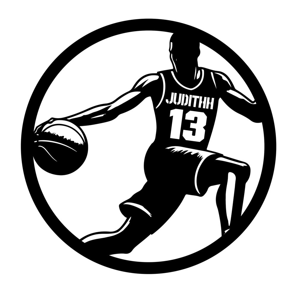 Personalized Basketball Wall Decal with Name and Number