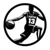 Personalized Basketball Wall Decal with Name and Number view 1