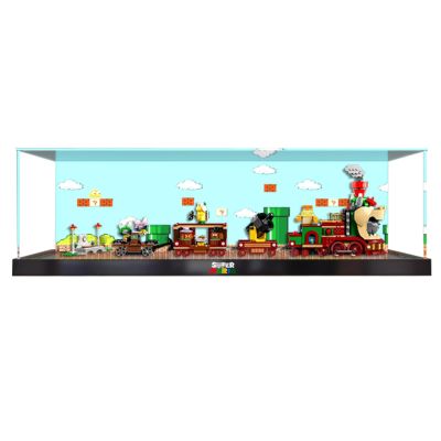 Acrylic Display Case for LEGO 71437 Bowser Express Train, Dustproof, Transparent, Custom Case (Model Not Included) (Background B)