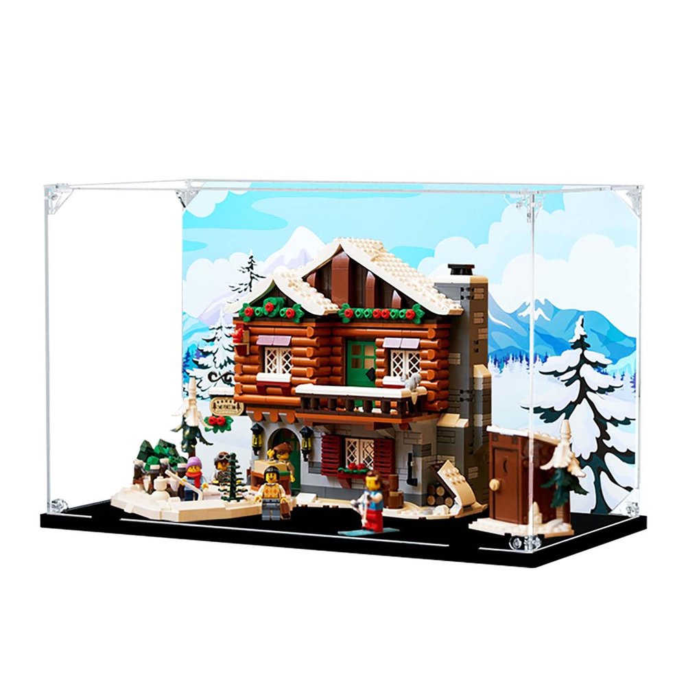 TRUSTFAR Acrylic Display Case for LEGO 10325 Snow Mountain Hut, Transparent, Background 1