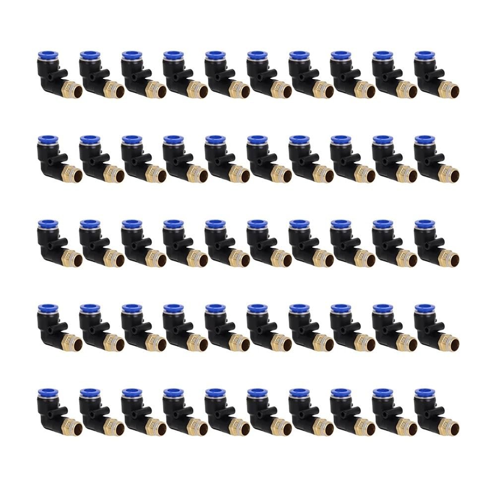 BIRXPMOS 50-Piece PL6-02/PL8-02 Pneumatic Push-In Tube Connector Fittings, Air/Water Pipe Quick Couplers, SUNCENYIN (10 mm OD Hose, M5)