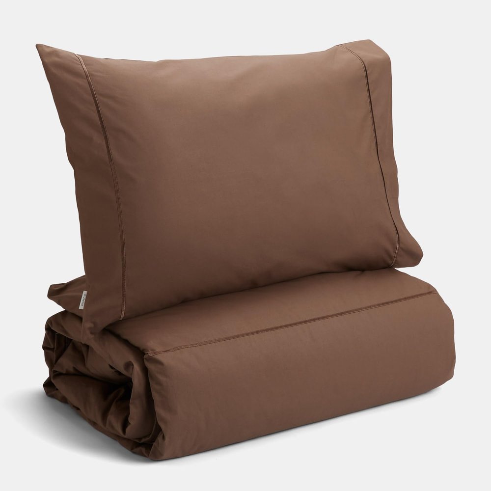 Bianca Solid-Dyed Percale Deep Taupe
