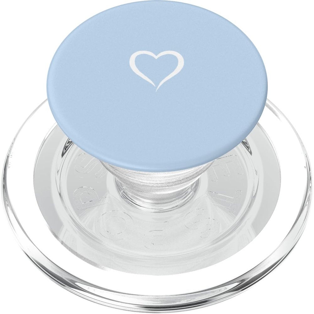 Baby Blue/Pastel Blue Hand-Drawn Heart PopGrip for MagSafe