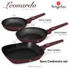 Berlinger Haus 3-Piece Frying Pan Set, 20/24/28 cm, TitaniumPro Nonstick Coating, Matte Bordeaux, Induction, Leonardo Collection view 2