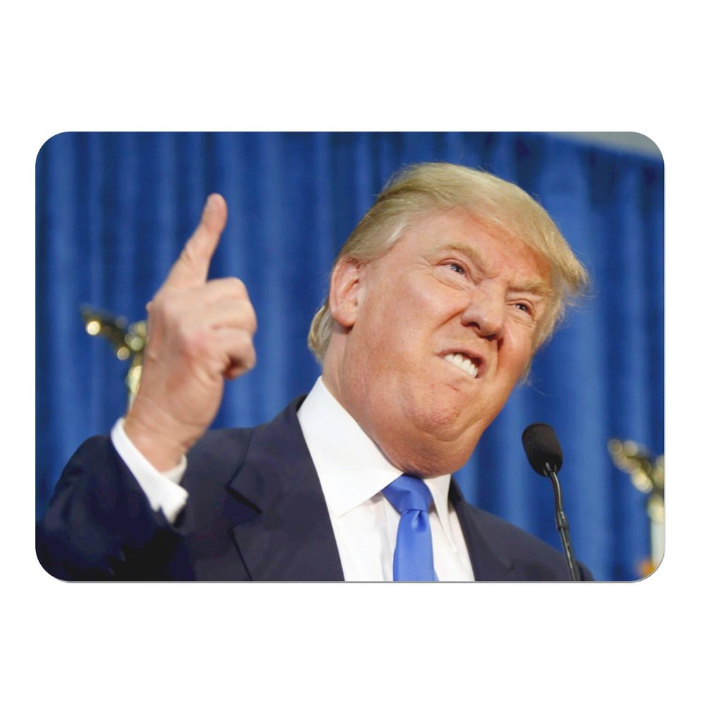 Placemat with Rubber Backing, Donald Trump, Raised Finger, 39.5 x 28.5 cm