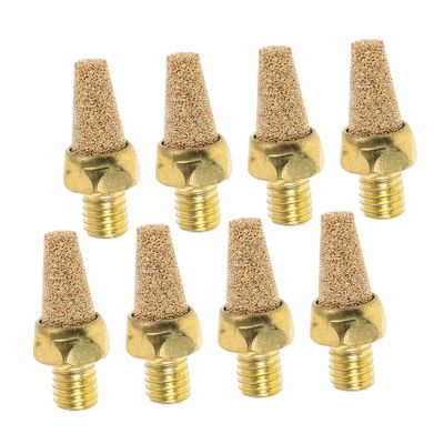JECOMPRIS 8-Pack Copper Pneumatic Mufflers for Solenoid Valves, 1/4 PT Thread