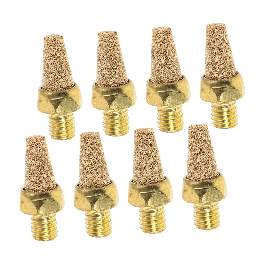 JECOMPRIS 8-Pack Copper Pneumatic Mufflers for Solenoid Valves, 1/4 PT Thread