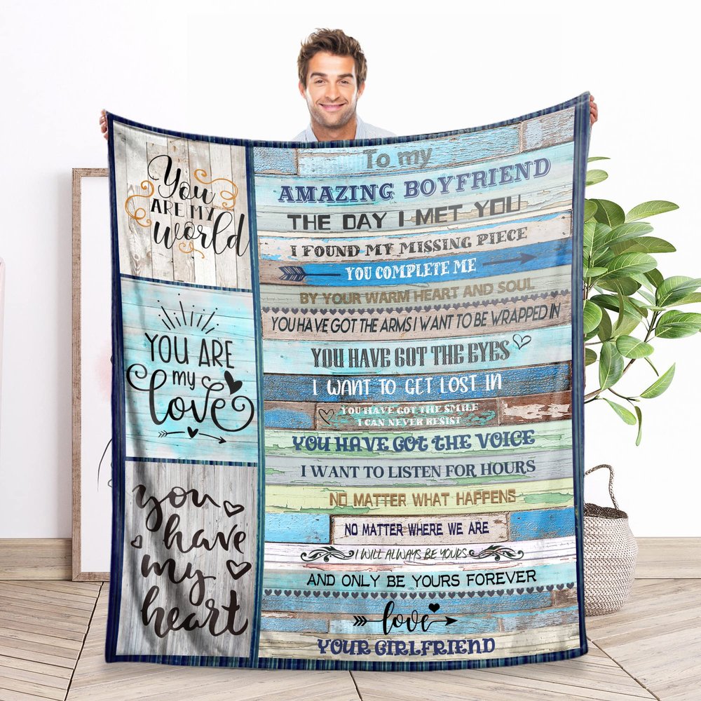 Blanket for Boyfriend, Soft Warm Flannel Blanket, 60 x 80 in