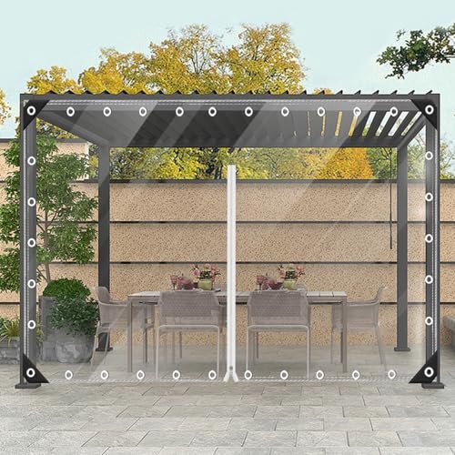 Ezcasch Transparent Tarp with Zipper, 2.6 x 6.9 m, 420 g/m²