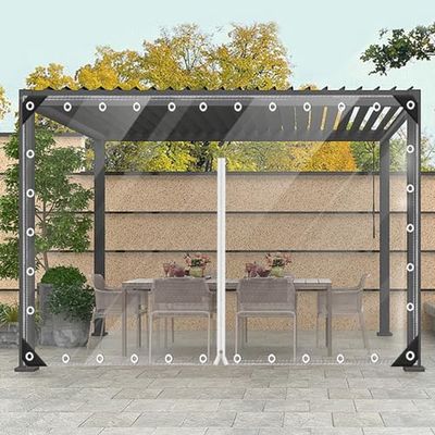 Ezcasch Clear Tarpaulin with Zipper, 3.1 x 6.5 m