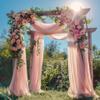 Xiomot Chiffon Draping Fabric for Wedding Arches, 6 Panels, 72.9 cm x 6 m, Rouge view 2