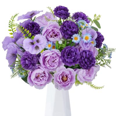 Zythrem Artificial Silk Flowers, Peonies, Pansies and Daisies