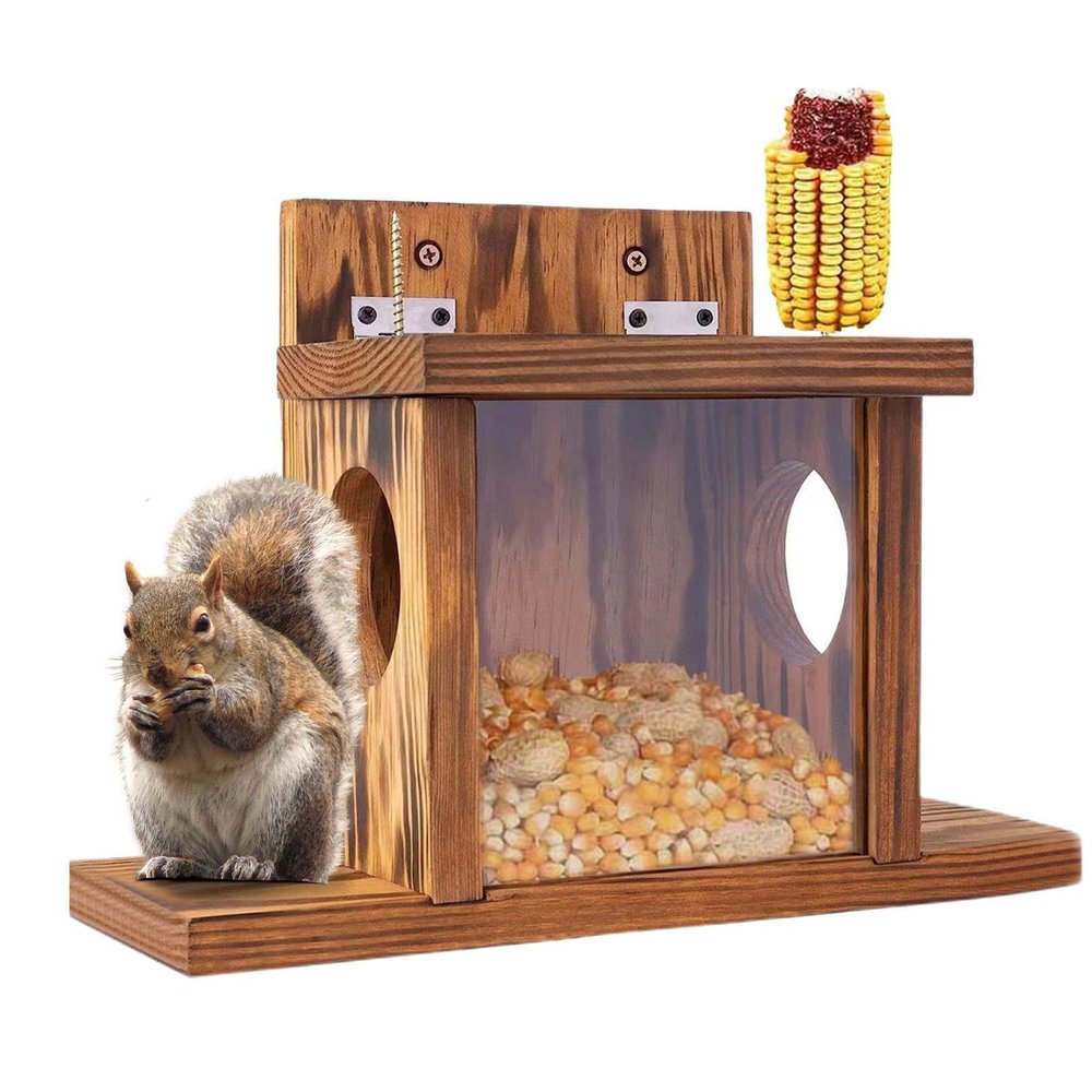 Wooden Squirrel Feeder Station