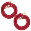 VIP Queue Line Twisted Ropes, 2-Pack, Red Braided Stanchion Ropes, 1.5 m view 1