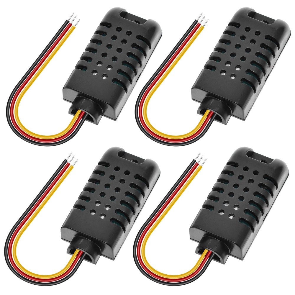 4-Pack DHT21/AM2301A Capacitive Digital Temperature and Humidity Sensors, Black