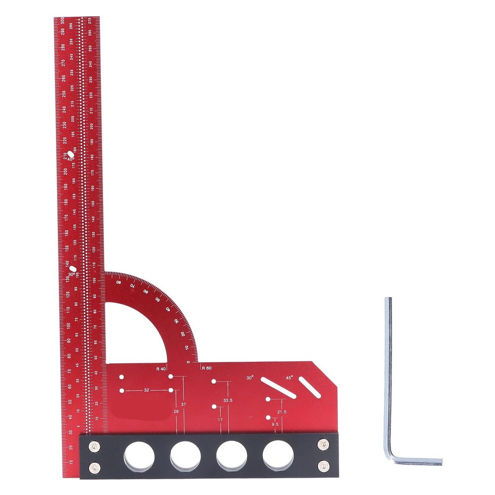 300 mm Multifunctional Right-Angle Marking Ruler for Woodworking