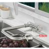 Foldable Kitchen Faucet for In-Front-of-Window Installation, 360° Swivel, Single-Handle, Brushed Stainless Steel view 3