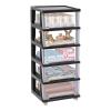 5-Drawer Storage Cart with Wheels, Black, 40 x 33 x 98 cm view 1