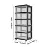 5-Drawer Storage Cart with Wheels, Black, 40 x 33 x 98 cm view 3