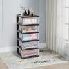 5-Drawer Storage Cart with Wheels, Black, 40 x 33 x 98 cm view 4