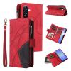 FERLAN Leather Case for Samsung Galaxy A36, Zipper Wallet Folio Case, Red view 1