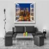 NHLDZYH Canvas Wall Art, Faux Window View, New York City Night Scenery 02, 50 × 75 cm, Inner Frame view 2