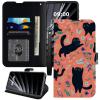BWEGRHE Wallet Case for Samsung Galaxy S25, PU Leather and TPU, Magnetic Closure, Stand, Card Slots, Wrist Strap, Black view 1