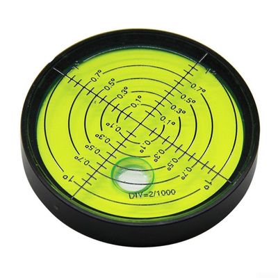 Yuanpgky Horizontal Spirit Level, High-Precision Metal Bubble, Round Bulls-Eye Level for Shop Machines and Stereo Turntables (B)