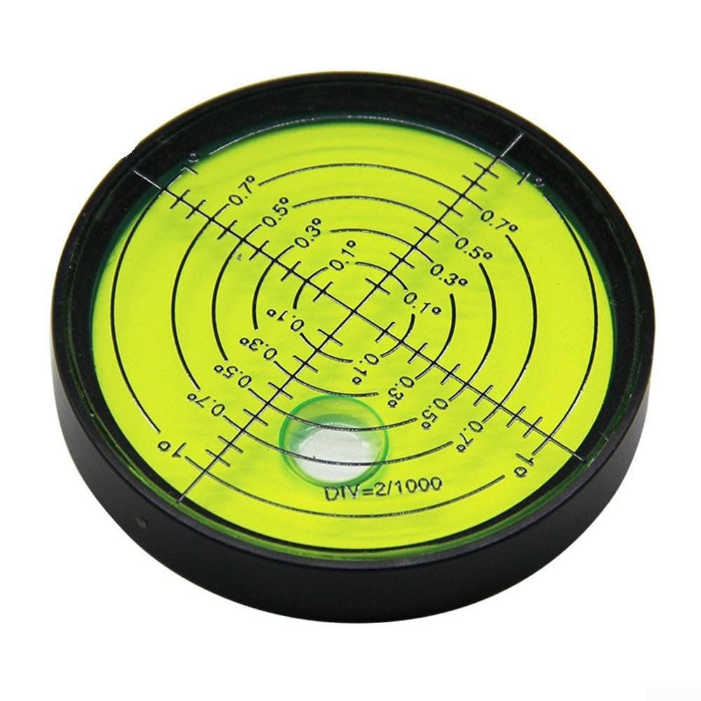 Yuanpgky Horizontal Spirit Level, High-Precision Metal Bubble, Round Bulls-Eye Level for Shop Machines and Stereo Turntables (B)
