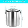 Mlllokfki Lightweight Stainless Steel Ice Bucket view 2