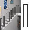 JOUFNING U-Shaped Wrought-Iron Stair Handrail, Outdoor Non-Slip Support Rail, 35–100 cm, Complete Installation Kit (Black U, 40 cm) view 1
